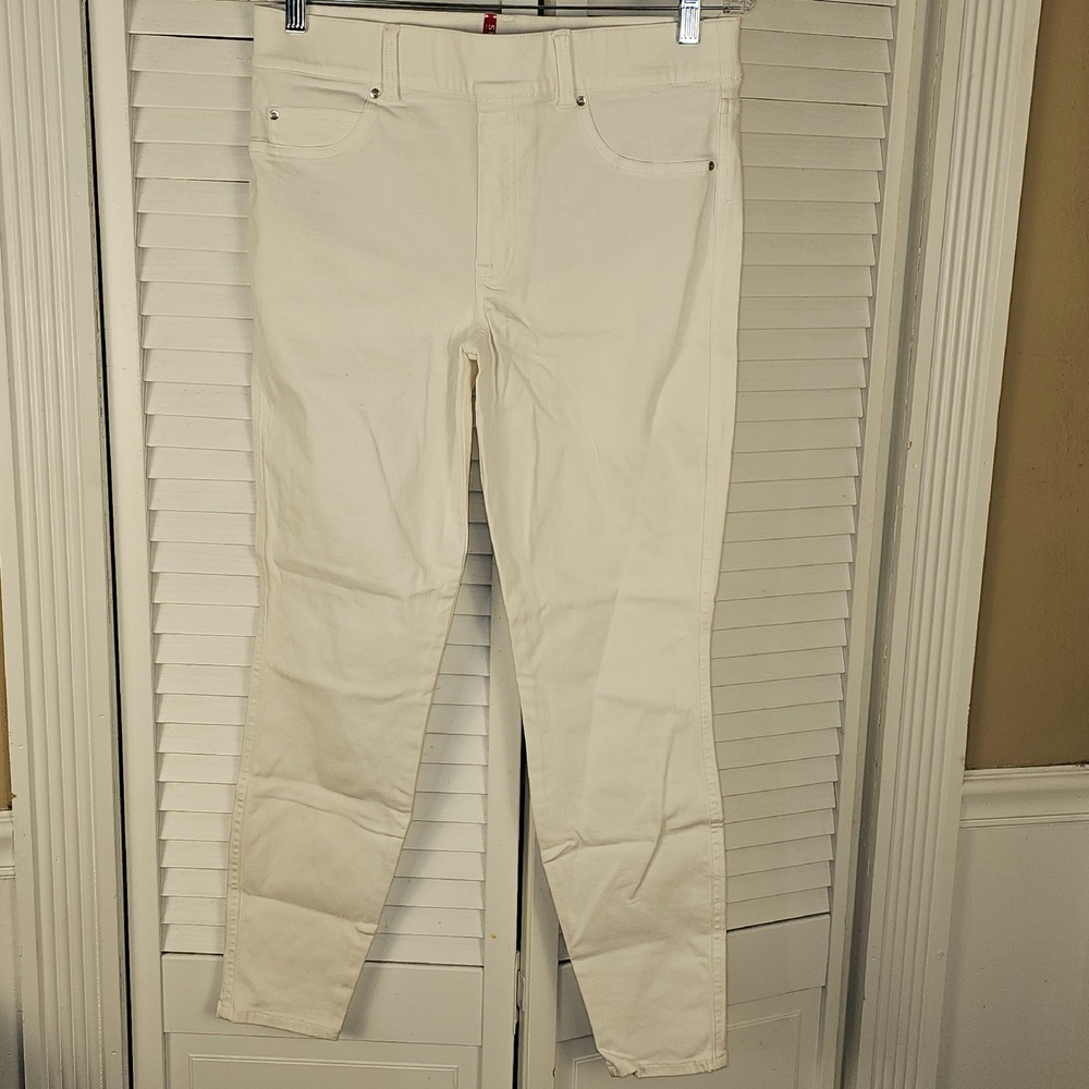 Spanx Womens Spanxshape White Everywhere Ankle Skinny Jeans Large